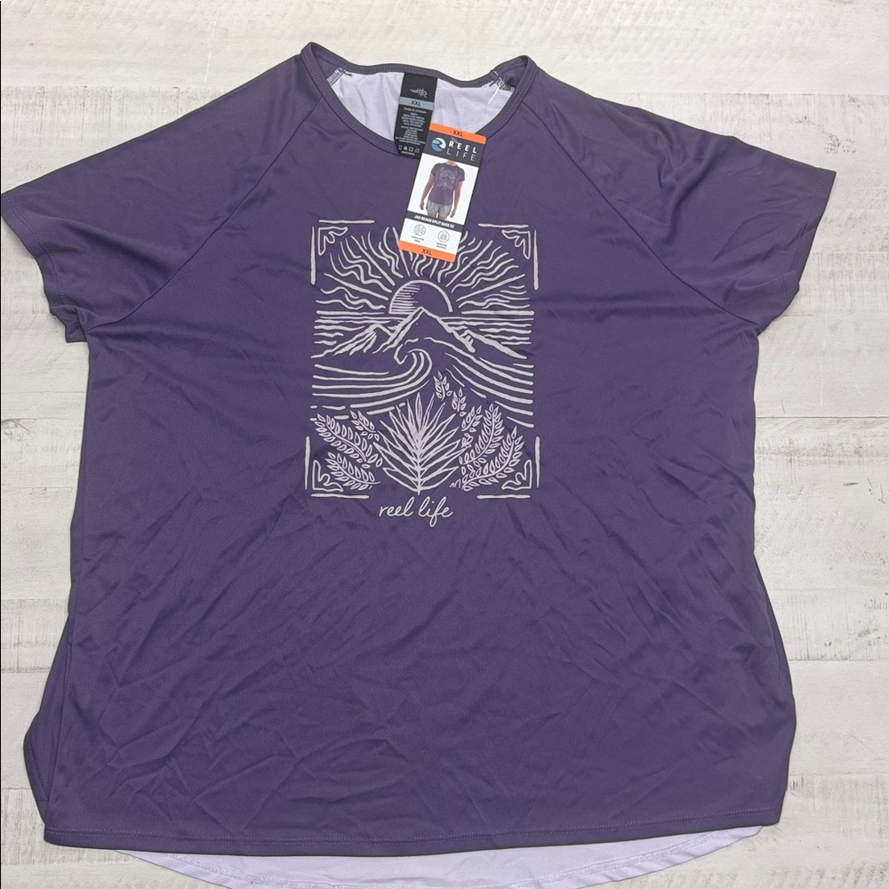 Reel Life Ladies' Split Back Graphic Tee nwt size XXL